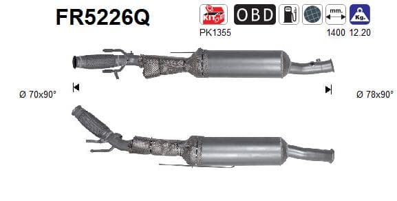 AS Filter sadzí/pevných častíc výfukového systému FR5226Q 1