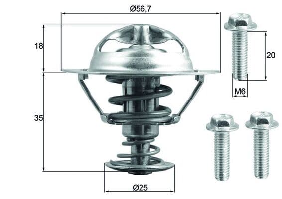 MAHLE ORIGINAL Termostat chladenia TX 202 90D 1