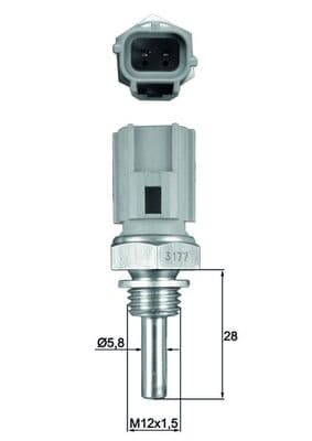 MAHLE ORIGINAL Snímač teploty chladiacej kvapaliny TSE 27 1