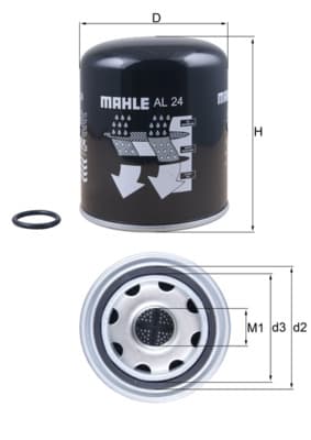 MAHLE ORIGINAL Vysúžacie puzdro vzduchu pre pneumatický systém AL24 1