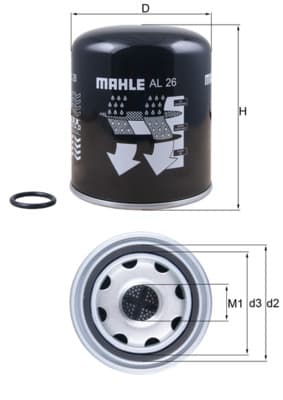 MAHLE ORIGINAL Vysúžacie puzdro vzduchu pre pneumatický systém AL26 1
