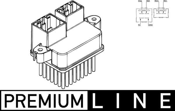 MAHLE ORIGINAL Regulator, ventilator vnutorneho priestoru ABR 107 000P 1