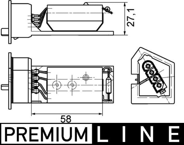 MAHLE ORIGINAL Odpor vnútorného ventilátora ABR 11 000P 1