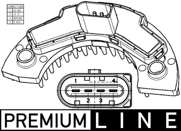 MAHLE ORIGINAL Regulator, ventilator vnutorneho priestoru ABR 9 000P 1