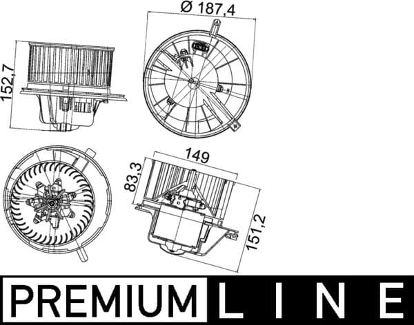 MAHLE ORIGINAL Vnútorný ventilátor AB 148 000P 1