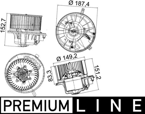 MAHLE ORIGINAL Vnútorný ventilátor AB 149 000P 1