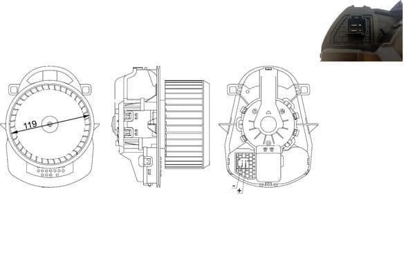 MAHLE ORIGINAL Vnútorný ventilátor AB 258 000S 1