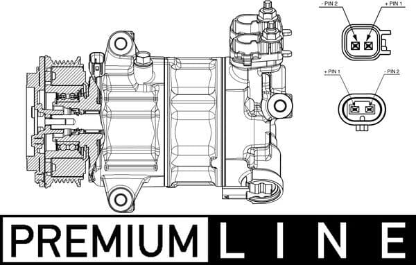 MAHLE ORIGINAL Kompresor klimatizácie ACP 654 000P 1