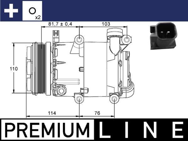 MAHLE ORIGINAL Kompresor klimatizácie ACP 866 000P 1