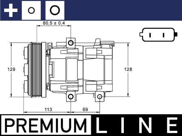 MAHLE ORIGINAL Kompresor klimatizácie ACP 88 000P 1