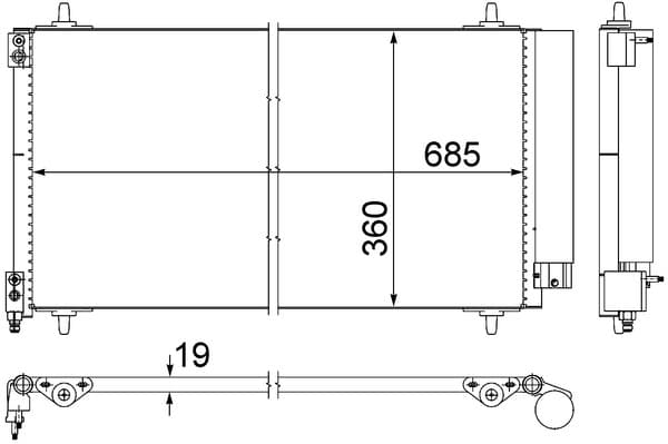 MAHLE ORIGINAL Kondenzátor klimatizácie AC 592 000S 1
