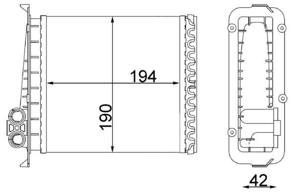 MAHLE ORIGINAL Výmenník tepla vnútorného kúrenia AH 106 000S 1