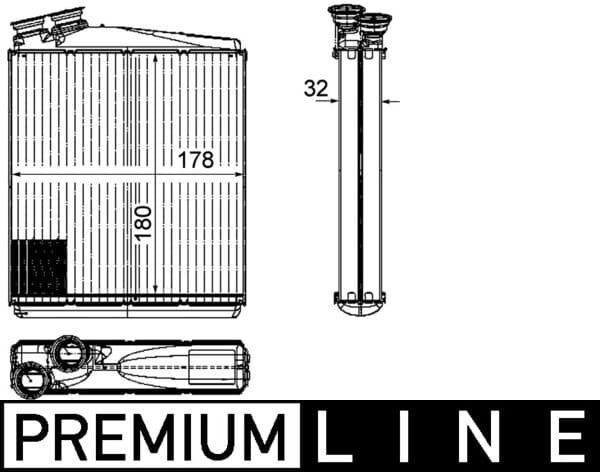 MAHLE ORIGINAL Výmenník tepla vnútorného kúrenia AH 192 000P 1