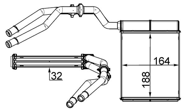 MAHLE ORIGINAL Výmenník tepla vnútorného kúrenia AH 257 000S 1