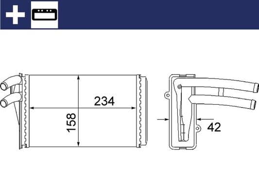 MAHLE ORIGINAL Výmenník tepla vnútorného kúrenia AH 54 000S 1