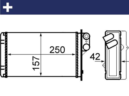 MAHLE ORIGINAL Výmenník tepla vnútorného kúrenia AH 67 000S 1