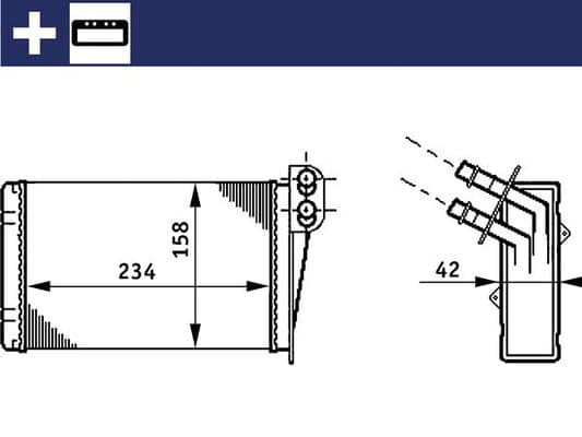 MAHLE ORIGINAL Výmenník tepla vnútorného kúrenia AH 73 000S 1