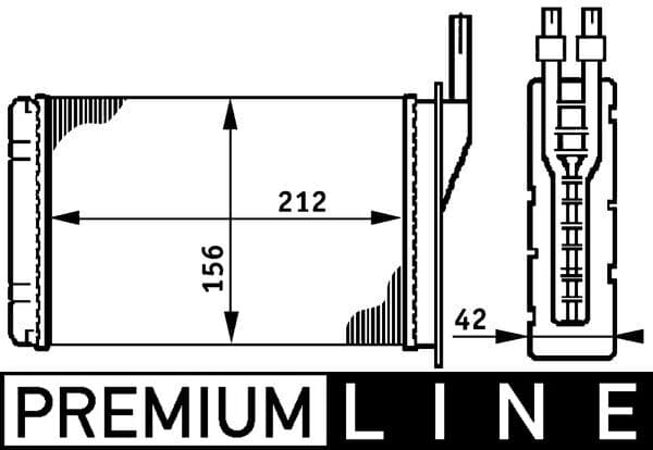 MAHLE ORIGINAL Výmenník tepla vnútorného kúrenia AH 74 000P 1