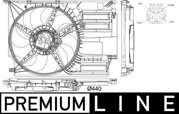 MAHLE ORIGINAL Ventilátor chladenia motora CFF 402 000P 1