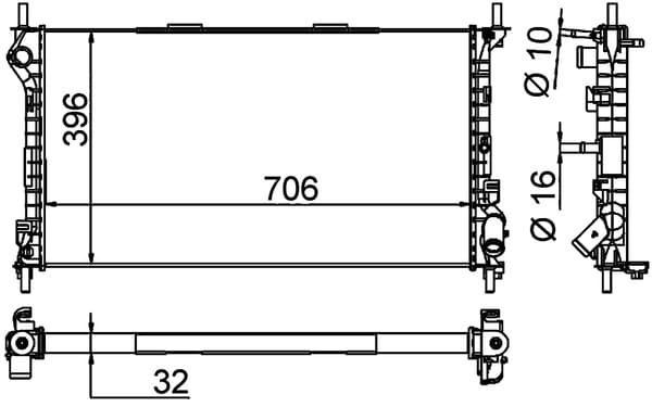 MAHLE ORIGINAL Chladič motora CR 1196 000P 1