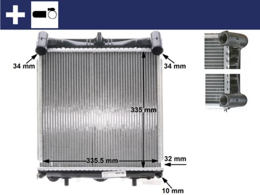 MAHLE ORIGINAL Chladič motora CR 370 000S 1