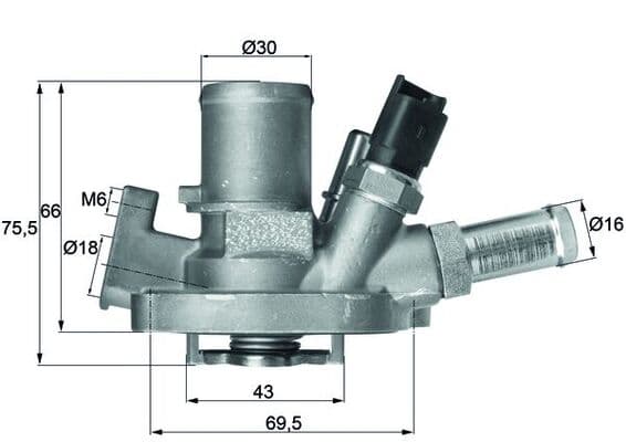 MAHLE ORIGINAL Termostat chladenia TI15180 1