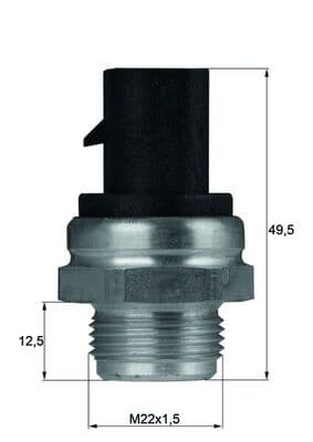 MAHLE ORIGINAL Teplotný spínač ventilátora chladenia TSW 12D 1