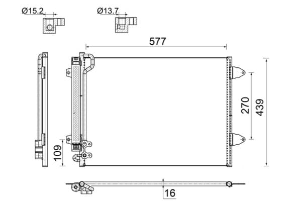 MAHLE ORIGINAL Kondenzátor klimatizácie AC 666 000S 1