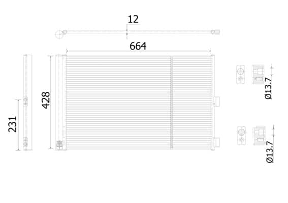 MAHLE ORIGINAL Kondenzátor klimatizácie AC 911 000S 1