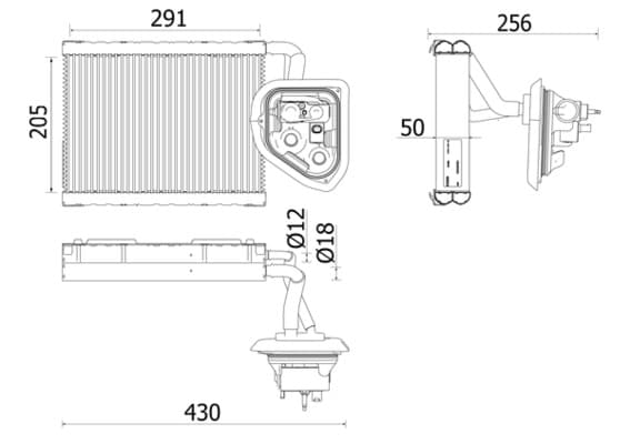 MAHLE ORIGINAL Výparník klimatizácie AE 159 000P 1