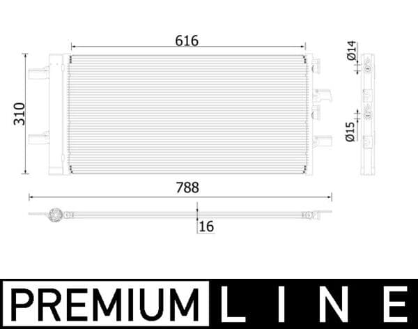 MAHLE ORIGINAL Kondenzátor klimatizácie AC 891 000P 1