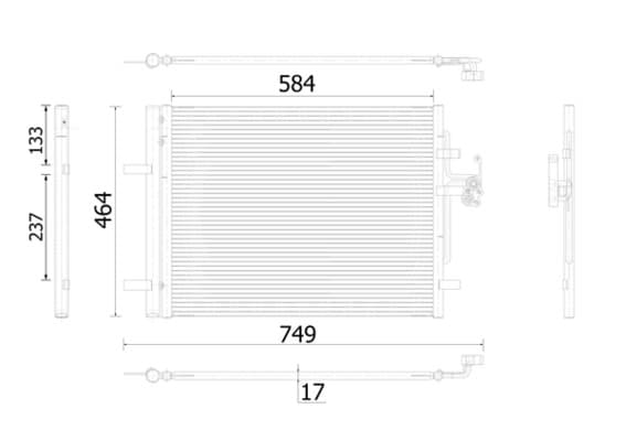 MAHLE ORIGINAL Kondenzátor klimatizácie AC 934 000S 1