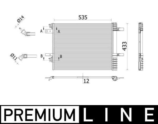 MAHLE ORIGINAL Kondenzátor klimatizácie AC 943 000P 1
