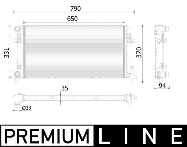 MAHLE ORIGINAL Chladič motora CR 2222 000P 1