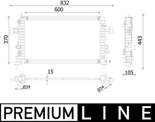 MAHLE ORIGINAL Chladič motora CR 2224 000P 1