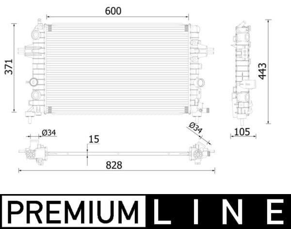 MAHLE ORIGINAL Chladič motora CR 2227 000P 1