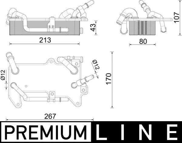 MAHLE ORIGINAL Chladič oleja automatickej prevodovky CLC 284 000P 1