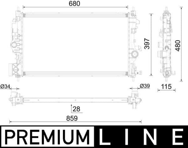 MAHLE ORIGINAL Chladič motora CR 1697 000P 1
