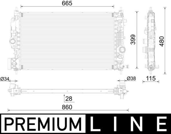 MAHLE ORIGINAL Chladič motora CR 2592 000P 1