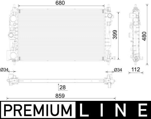 MAHLE ORIGINAL Chladič motora CR 2594 000P 1