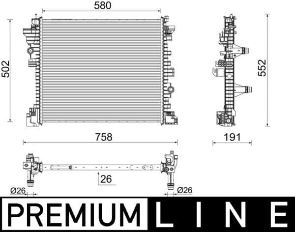 MAHLE ORIGINAL Chladič motora CR 2598 000P 1