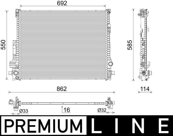 MAHLE ORIGINAL Chladič motora CR 2607 000P 1