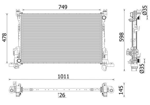 MAHLE ORIGINAL Chladič motora CR 2637 000P 1