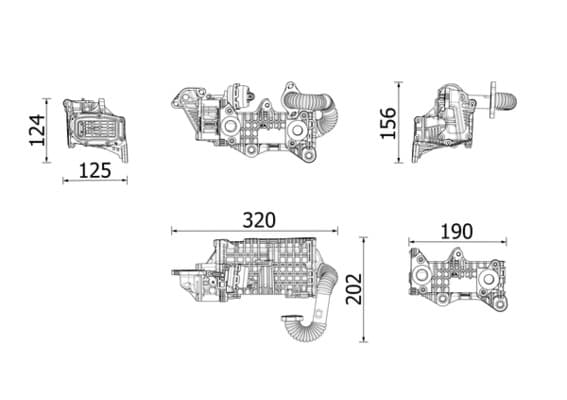 MAHLE ORIGINAL Chladič pre recirkuláciu plynov CE 43 000P 1