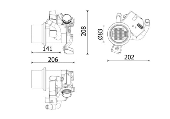 MAHLE ORIGINAL Chladič pre recirkuláciu plynov CE 39 000P 1