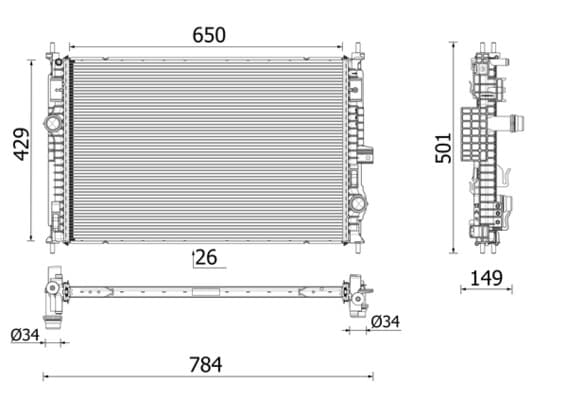 MAHLE ORIGINAL Chladič motora CR 2710 000P 1