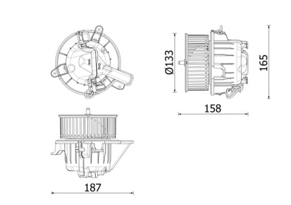 MAHLE ORIGINAL Vnútorný ventilátor AB 331 000P 1