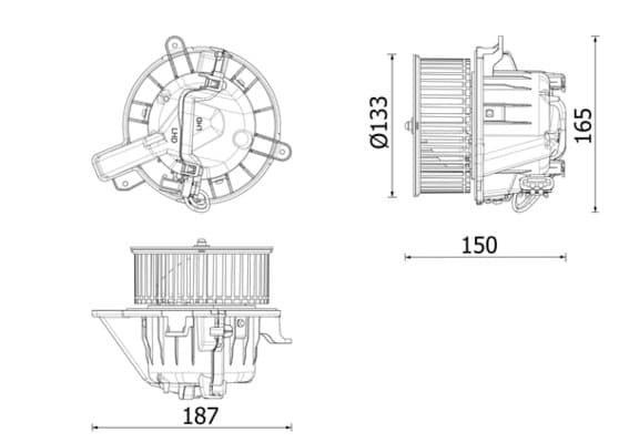 MAHLE ORIGINAL Vnútorný ventilátor AB 332 000P 1