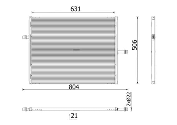 MAHLE ORIGINAL Nízkoteplotný chladič, chladič turbodúchadla CIR 40 000P 1