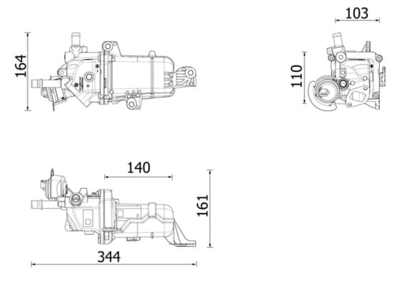 MAHLE ORIGINAL Chladič pre recirkuláciu plynov CE 49 000P 1
